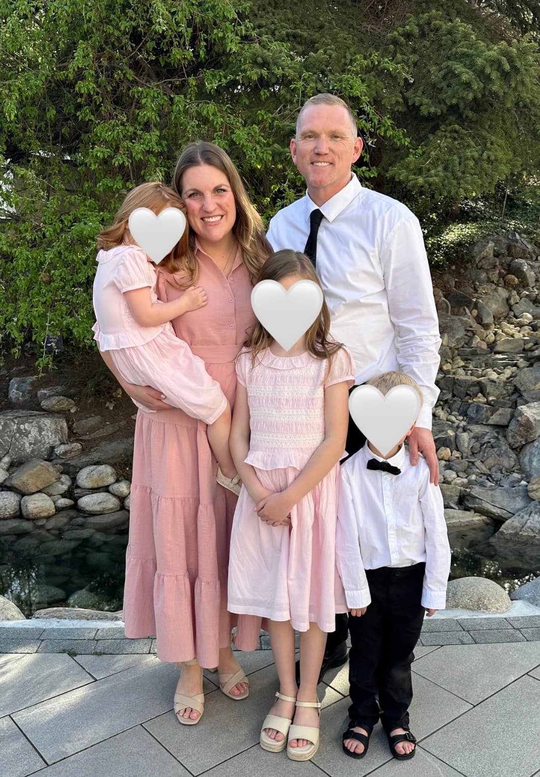 Emily Romrell with her husband and children