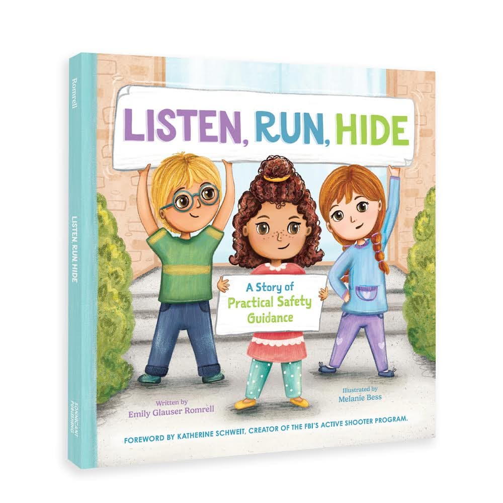 Listen Run Hide book cover — a children's picture book about lockdown drills by Emily Romrell